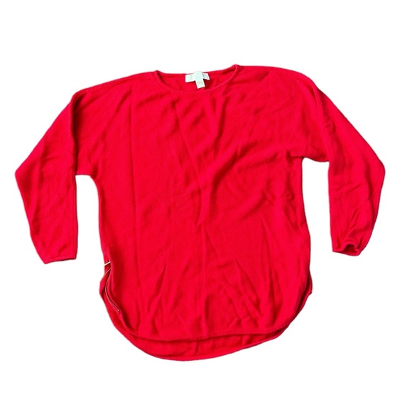 Michael Michael Kors Women's Red W/ Gold Zipper Accent Knit Sweater Size… - Picture 2 of 9